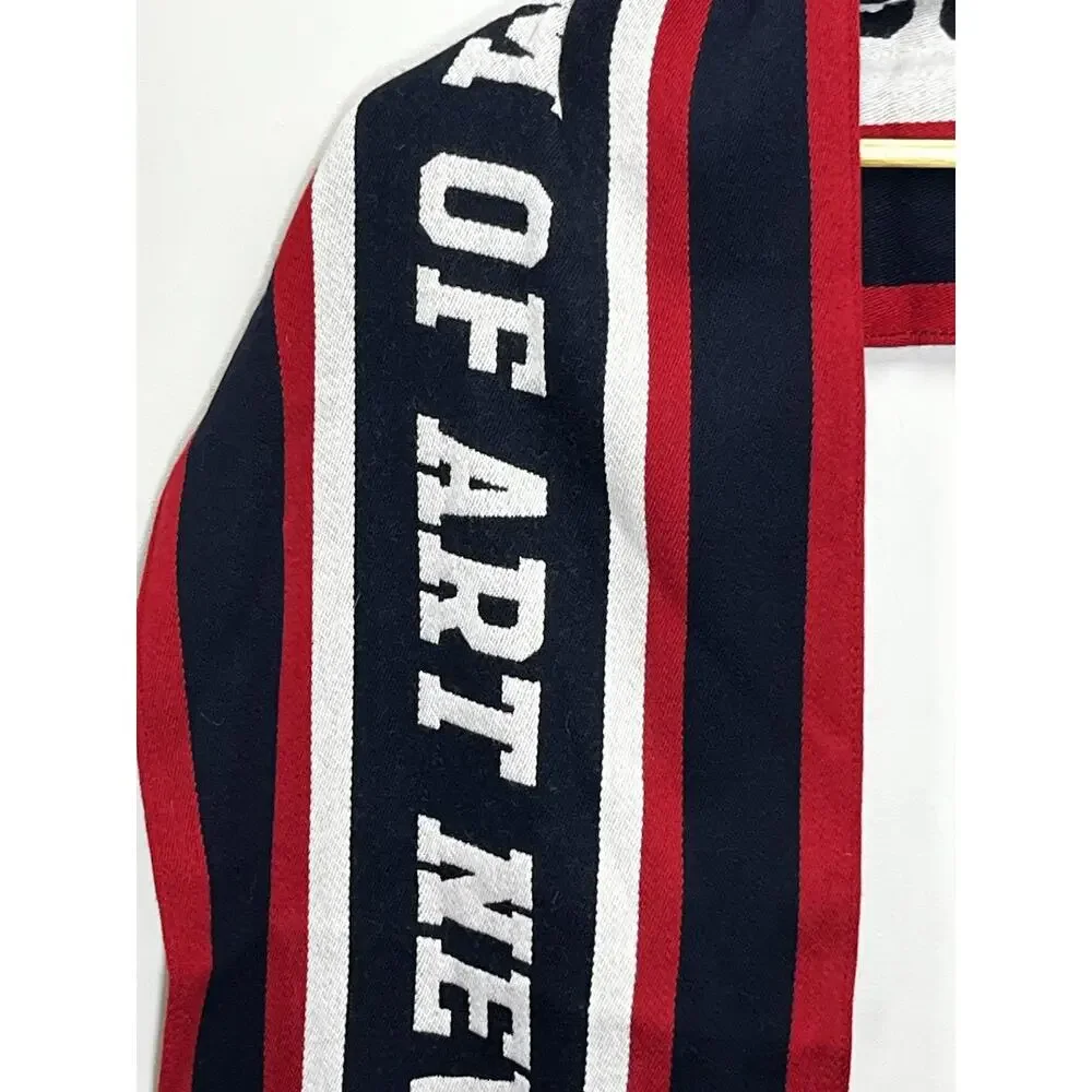 The Met Metropolitan Museum of Art New York Striped Wool Scarf Red White Blue